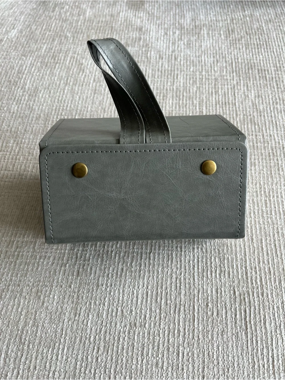 Gray Foldable Glasses/ Jewelry Organizer with Mirror